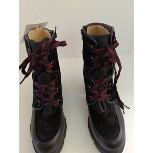 Women's Myla Ankle Boot Suede Lace up NEW Black